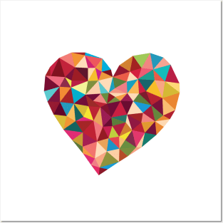 Geometric Love Heart Posters and Art